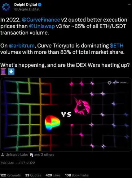 新Tricrypto如何让Curve有望取代Uniswap？