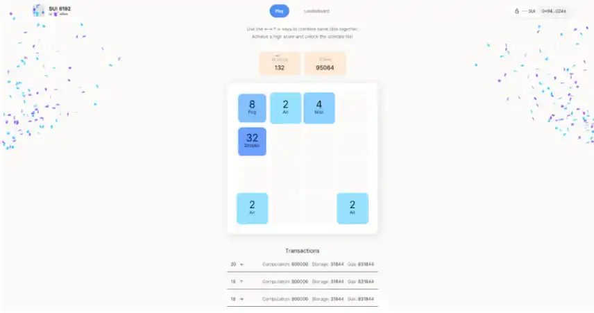 Sui上交互用户最多的全链游戏 - Sui 8192