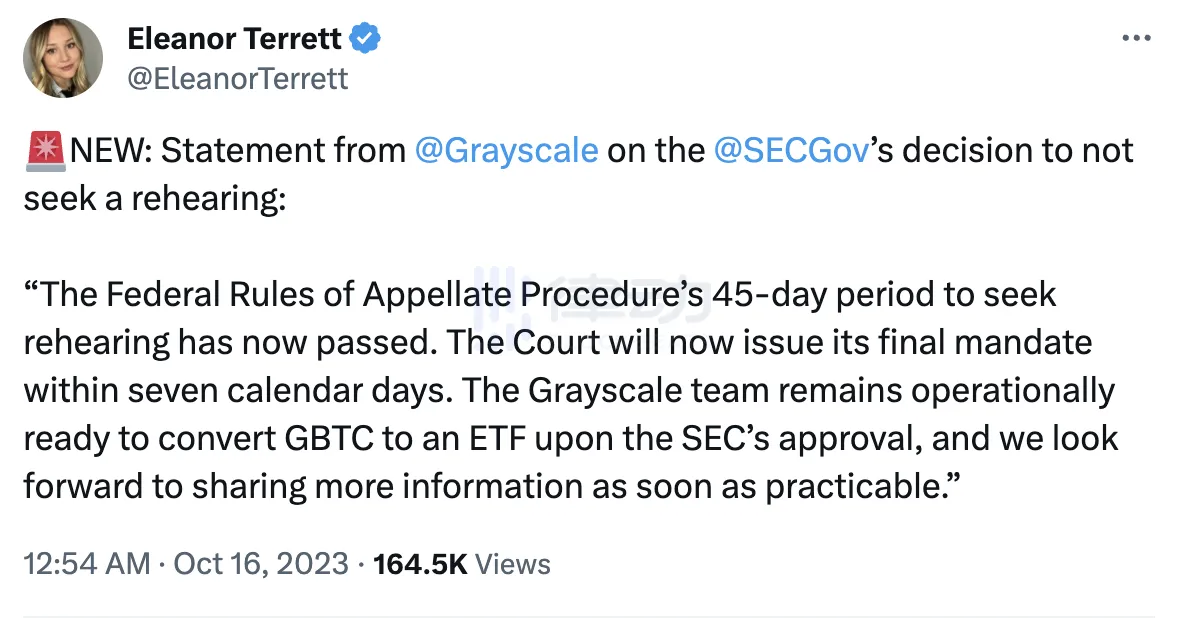 灰度称已准备好将GBTC转换为ETF，比特币现货ETF的到来还有多久？