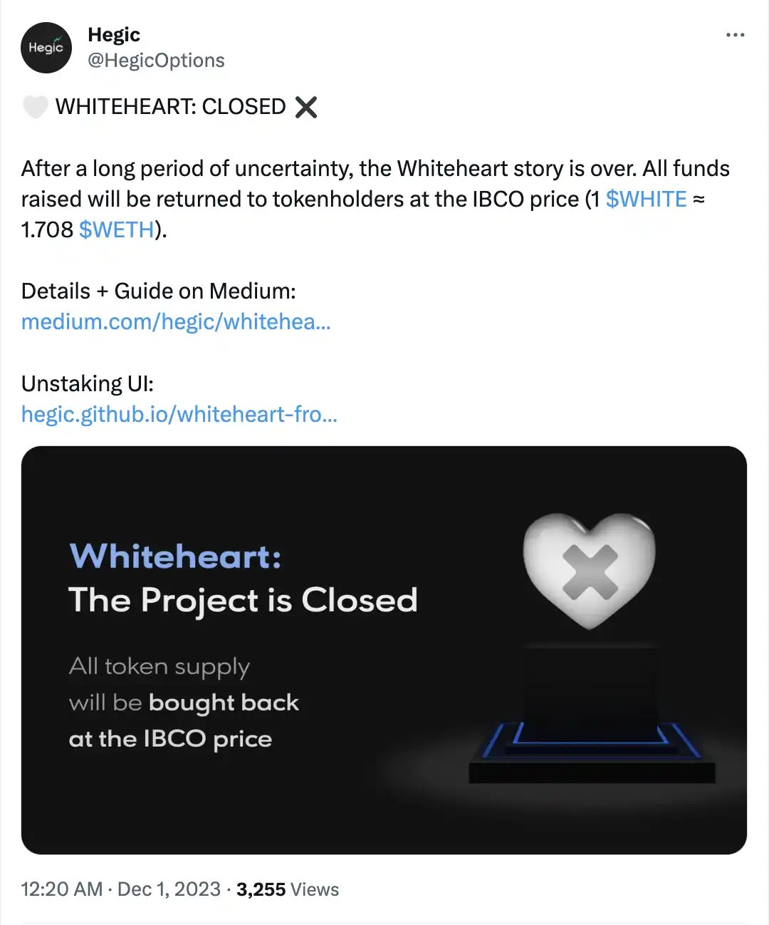 7天突然涨超1700倍，即将关停的Crypto「红十字会」Whiteheart是什么？